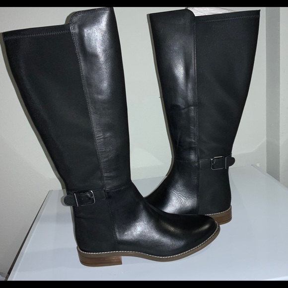 clarks riding boots wide calf